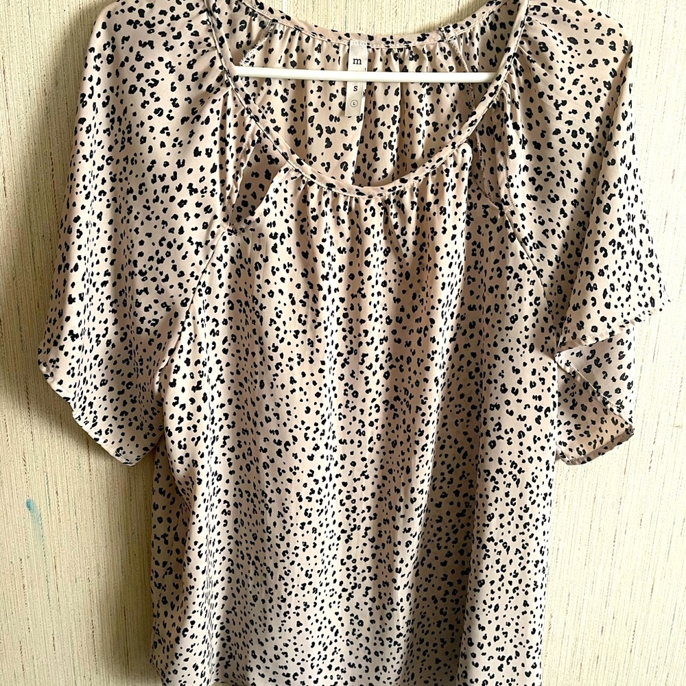 Cheetah Print Cutout Blouse